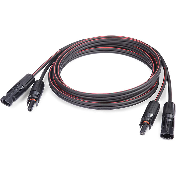 Dwurdzeniowy kabel solarny o długości 30 stóp, czerwono-czarny, 10AWG